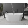 Mexen Oval vonios kambarys laisvai stovintis, 160 x 80 cm, balta, gun gray šlifuota perpildymo anga - 52671608000-66
