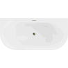 Mexen Oval laisvai pastatoma prie sienos vonia 180 x 80 cm, balta, auksinė persipylimo anga - 52671808000-50