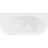 Mexen Oval vonia, laisva prie sienos 170 x 80 cm, balta, nusausinimo aksesuaras su šepetėliu - 52671708000-55