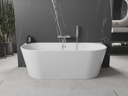 Mexen Oval laisvai pastatoma ant sienos vonia 180 x 80 cm, balta, nikeliu dengtas perpildymo anga - 52671808000-97