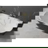 Mexen Oval laisvai statoma prie sienos vonia 150 x 75 cm, balta/juoda, šlifuotas auksinis persipylimas - 52671507575-55
