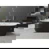 Mexen Oval laisvai statoma prie sienos vonia 150 x 75 cm, balta/juoda, šlifuotas auksinis persipylimas - 52671507575-55
