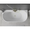 Mexen Oval laisvai statoma prie sienos vonia 150 x 75 cm, balta/juoda, šlifuotas auksinis persipylimas - 52671507575-55