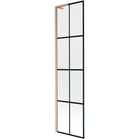 Mexen Next L vonios sienelė 1-durų 50 x 150 cm, juodas raštas, šlifuotas varis - 895-050-000-03-77-65