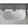 Mexen Oval laisvai pastatoma vonia prie sienos 140 x 75 cm, balta/juoda, perpilama šlifuota ginklų pilka - 52671407575-66