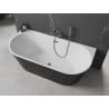 Mexen Oval laisvai pastatoma prie sienos 140 x 75 cm, balta/juoda, persipylimo ginklų metalo - 52671407575-95