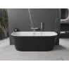 Mexen Oval vonia laisvai stovinti 150 x 75 cm, balta/juoda, brushed nickel - 52671507575-97