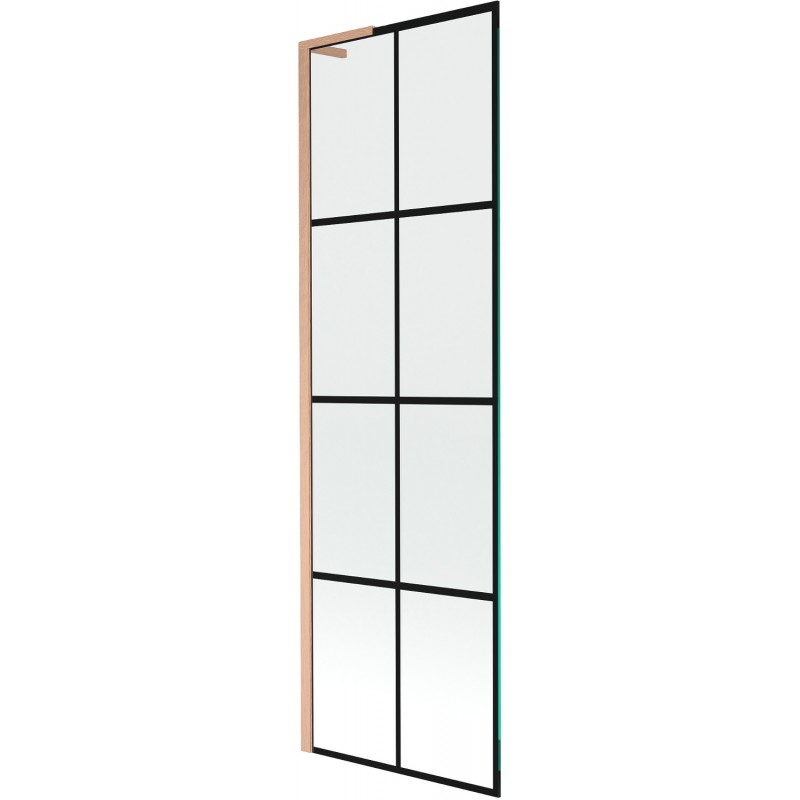Mexen Next L vonios ekrano vienos dalies 60 x 150 cm, juodas raštas, šepečiu valyta varis - 895-060-000-03-77-65