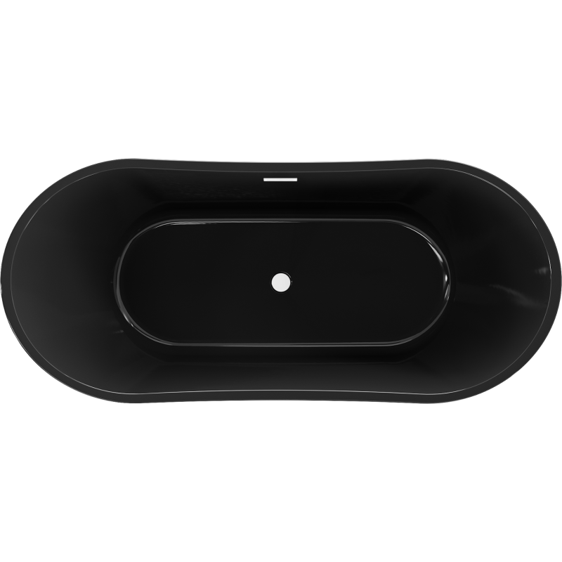 Mexen Montana laisvai pastatoma vonia 170 x 80 cm, juoda, baltas persipylimas - 52011708070-20