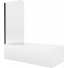 Mexen Vega stačiakampė vonia 170 x 70 cm su apdanga ir vieno sparno 70 cm širma, permatoma, juoda - 550117070X9007017000