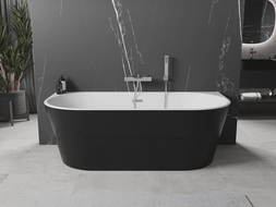 Mexen Oval vonios kambarys, laisvai stovintis, 170 x 80 cm, balta/juoda, chrominis perteklius - 52671708075-01
