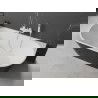 Mexen Oval laisvai pastatoma vonia prie sienos, 160 x 80 cm, balta/juoda, baltas perteklius - 52671608075-20