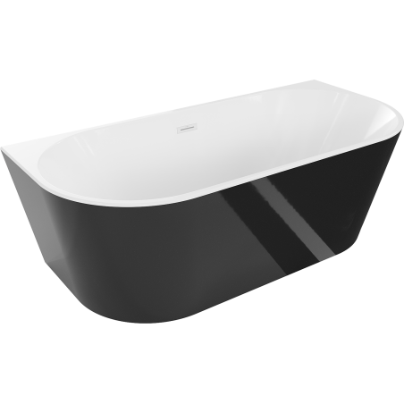 Mexen Oval laisvai pastatoma vonia prie sienos, 160 x 80 cm, balta/juoda, baltas perteklius - 52671608075-20