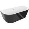 Mexen Oval laisvai pastatoma prie sienos vonia 170 x 80 cm, balta/juoda, juodas perpylimas - 52671708075-70