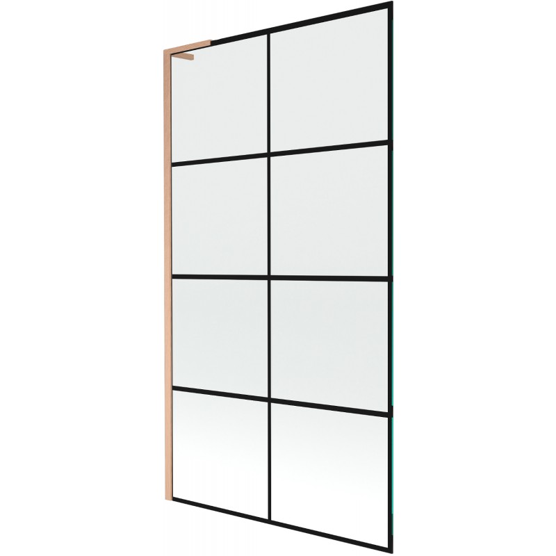 Mexen Next L vonios pertvara 1 durų 100 x 150 cm, juodas tinklelis, šlifuoti vario - 895-100-000-03-77-65