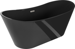 Mexen Montana laisvai pastatoma vonia 170 x 80 cm, juoda, šlifuotas nikeliuotas persipylimas - 52011708070-97