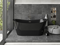 Mexen Montana laisvai stovinti vonia 170 x 80 cm, juoda, šlifuoto nikelio išleidimo anga - 52011708070-97