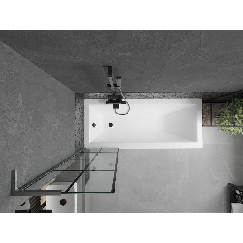 Mexen Next L vonios pertvara 1 durų 50 x 150 cm, juodas tinklelis, šlifuotas ginklo pilkas - 895-050-000-03-77-66