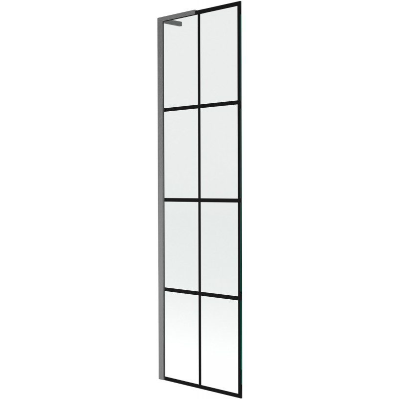 Mexen Next L vonios širmos 1 varčios 50 x 150 cm, juodas raštas, šlifuotas gun gray - 895-050-000-03-77-66