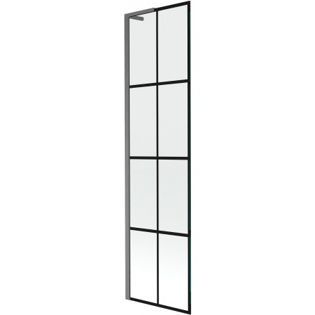 Mexen Next L vonios širmos 1 varčios 50 x 150 cm, juodas raštas, šlifuotas gun gray - 895-050-000-03-77-66