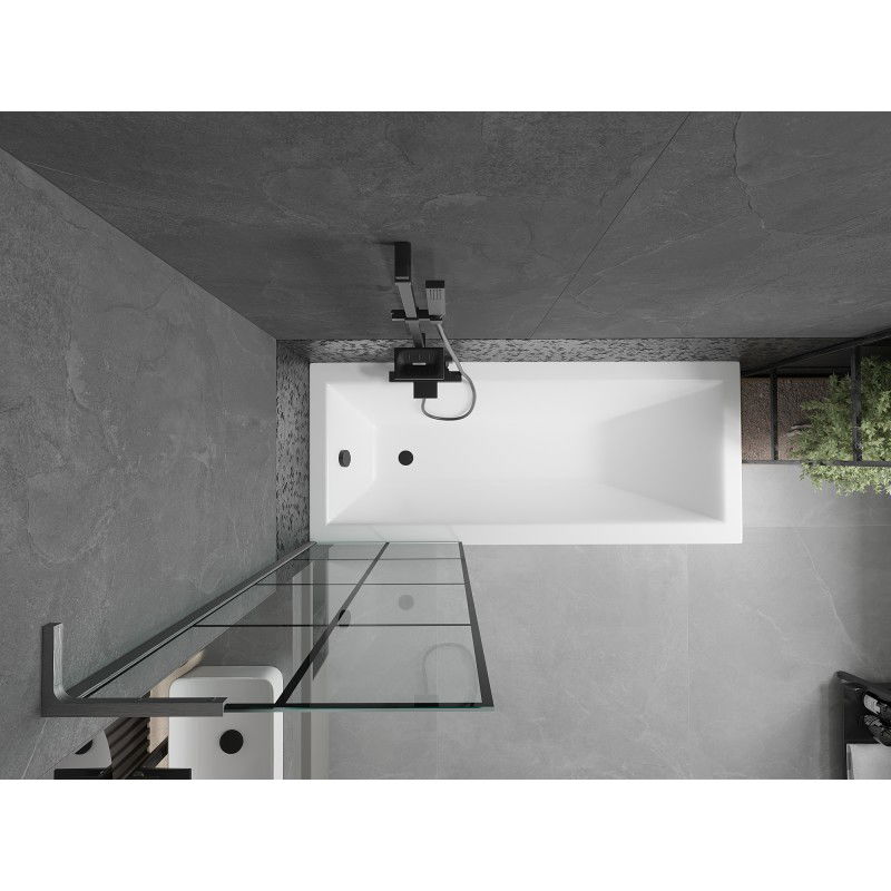 Mexen Next L vonios pertvara 1-duris 60 x 150 cm, juodas tinklelis, šlifuota pilka - 895-060-000-03-77-66