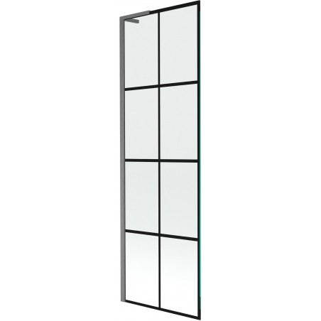 Mexen Next L vonios uždanga 1-durys 60 x 150 cm, juodas raštas, šukuotas ginklų pilkas - 895-060-000-03-77-66
