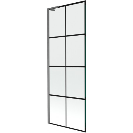 Mexen Next L vonios sienelė 1-duris 70 x 150 cm, juodas tinklelis, šlifuotas tamsiai pilkas - 895-070-000-03-77-66