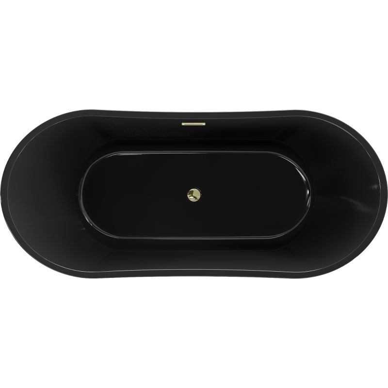 Mexen Montana laisvai pastatoma vonia 170 x 80 cm, juoda, auksinis perpylimas - 52011708070-50