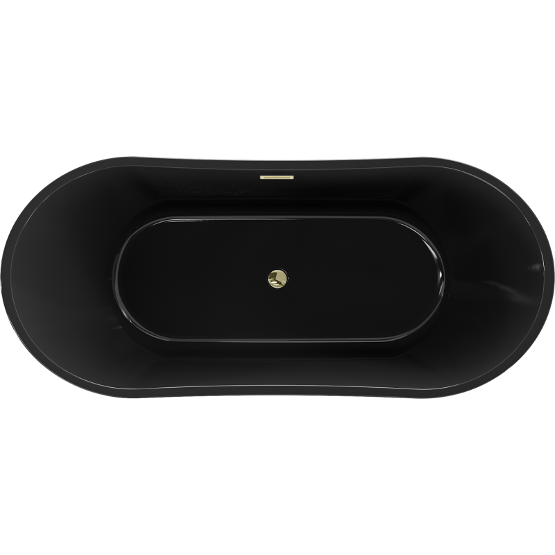 Mexen Montana laisvai stovinti vonia 170 x 80 cm, juoda, aukso perpildymas - 52011708070-50