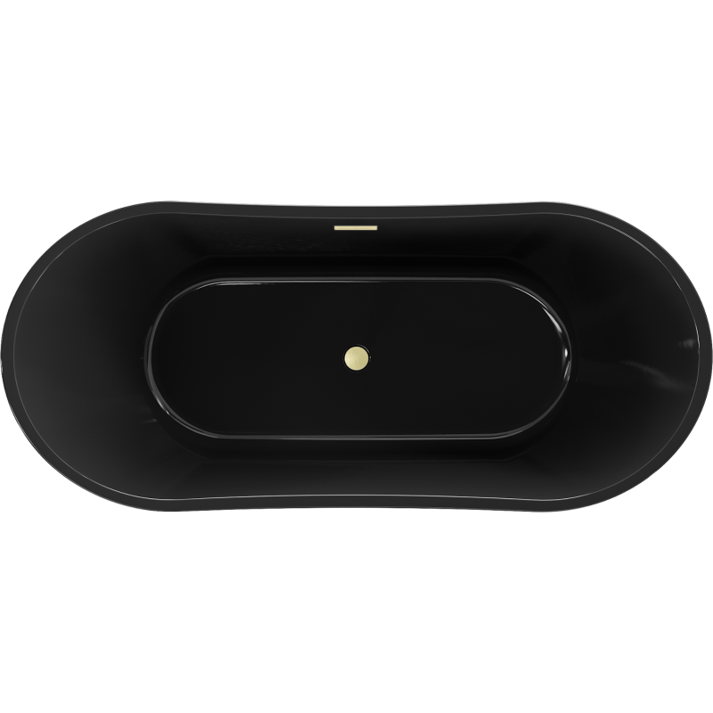 Mexen Montana laisvai pastatoma vonia 170 x 80 cm, juoda, aukso matinė perpildymo anga - 52011708070-55