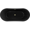 Mexen Montana laisvai pastatoma vonia 170 x 80 cm, juoda, aukso matinė perpildymo anga - 52011708070-55