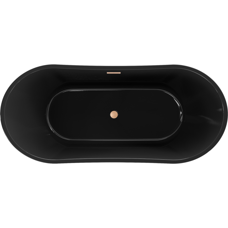 Mexen Montana laisvai pastatoma vonia 170 x 80 cm, juoda, šlifuota vario perpylimo sistema - 52011708070-65