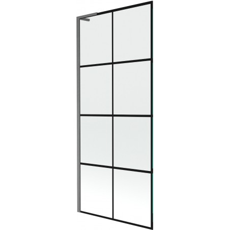 Mexen Next L vonios pertvaras su 1 sparnu 80 x 150 cm, juodas tinklelis, ginklų pilkai šlifuotas - 895-080-000-03-77-66