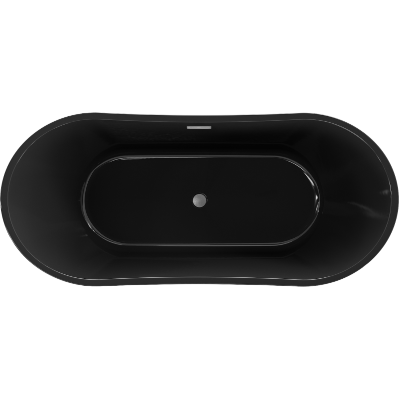 Mexen Montana laisvai pastatoma vonia 170 x 80 cm, juoda, gun gray šlifuota perpylimo anga - 52011708070-66