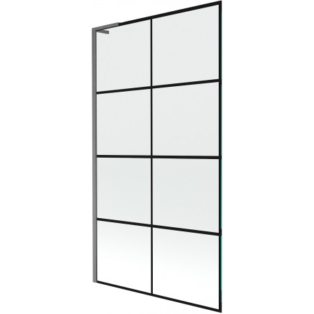 Mexen Next L vonios pertvara, 1-durų, 100 x 150 cm, juodas tinklelis, šlifuotas „gun gray“ - 895-100-000-03-77-66