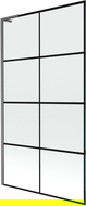 Mexen Next L vonios ekrano 1 sparno 100 x 150 cm, juodas raštas, gun gray šlifuotas - 895-100-000-03-77-66