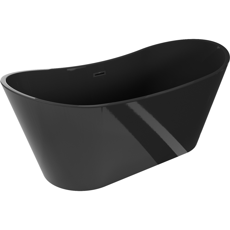 Mexen Montana laisvai pastatoma vonia 170 x 80 cm, juoda, juodas persipylimas - 52011708070-70