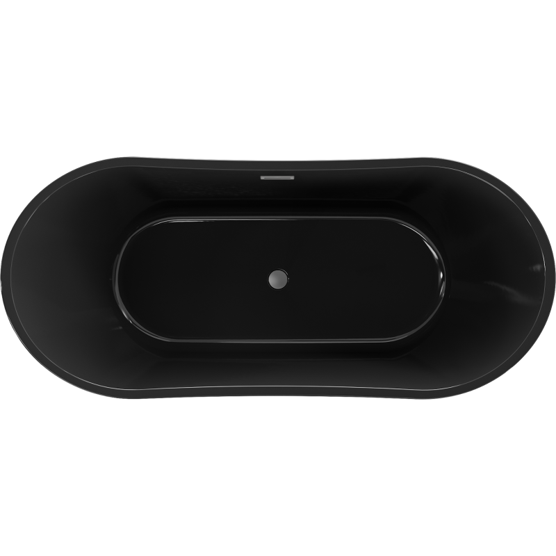 Mexen Montana laisvai stovinti vonia 170 x 80 cm, juoda, pratekėjimas Gun Metal - 52011708070-95
