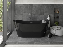 Mexen Montana laisvai pastatoma vonia 170 x 80 cm, juoda, gun metal persipylimas - 52011708070-95