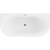 Mexen Oval vonios kriauklė laisvai pastatoma prie sienos 180 x 80 cm, balta/juoda, rožinė auksinė perlaša - 52671808075-60