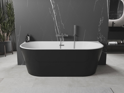 Mexen Oval vonią, laisvos pastatymo 180 x 80 cm, balta/juoda, perteklius gun gray šlifuotas - 52671808075-66