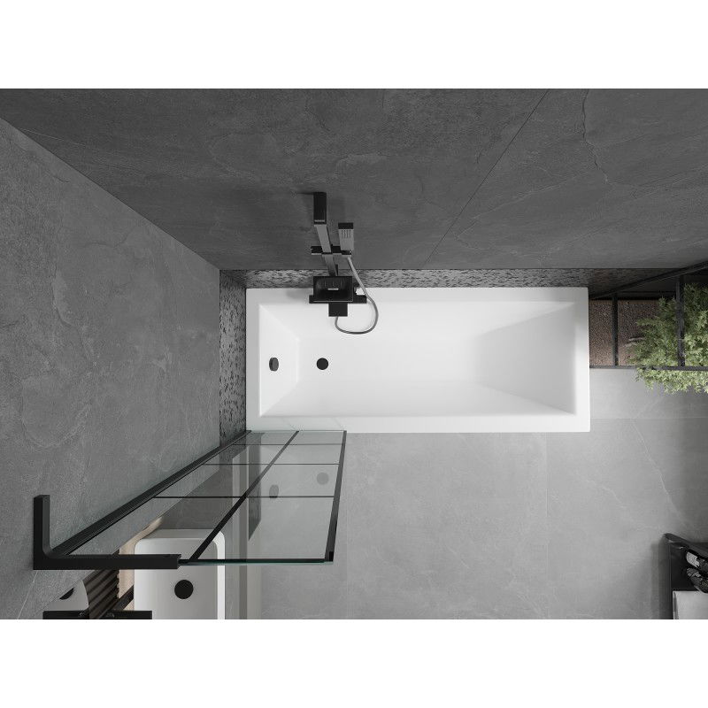 Mexen Next L vonios pertvara, vieno varčios, 50 x 150 cm, juodas tinklelis, juoda - 895-050-000-03-77-70