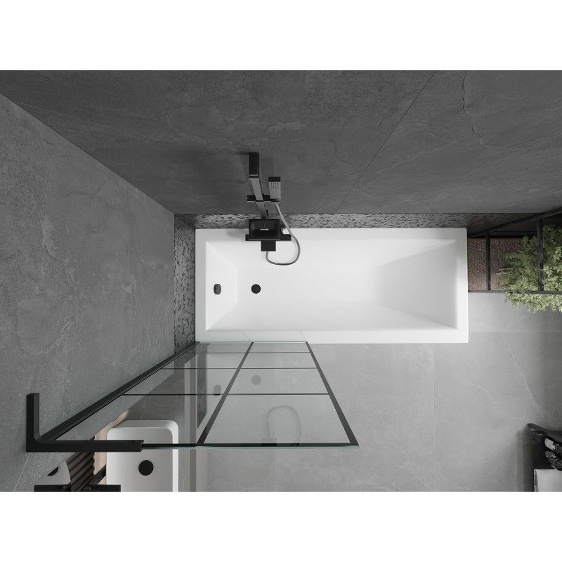 Mexen Next L vonios kambario pertvara su vienu durimis 70 x 150 cm, juodas tinklelis, juoda - 895-070-000-03-77-70