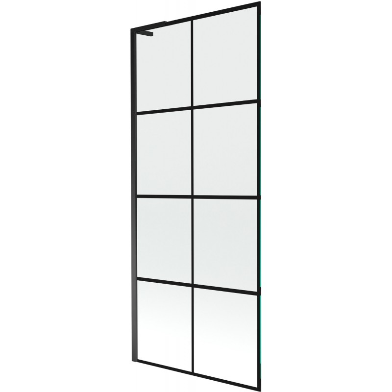 Mexen Next L vonios pertvara, 1 durų, 80 x 150 cm, juodas tinklelis, juoda - 895-080-000-03-77-70