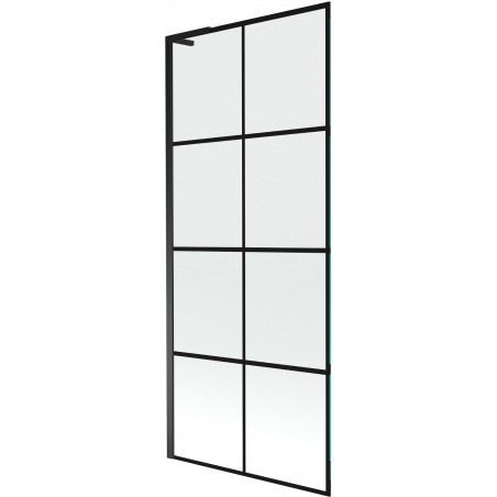 Mexen Next L vonios pertvara, 1 durų, 80 x 150 cm, juodas tinklelis, juoda - 895-080-000-03-77-70