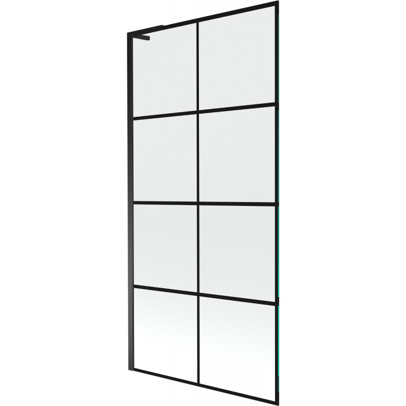 Mexen Next L vonios patarėjas 1-durys 90 x 150 cm, juodas tinklelis, juodas - 895-090-000-03-77-70