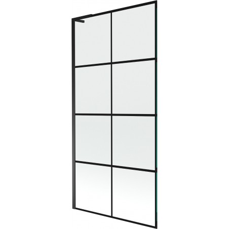 Mexen Next L vonios patarėjas 1-durys 90 x 150 cm, juodas tinklelis, juodas - 895-090-000-03-77-70