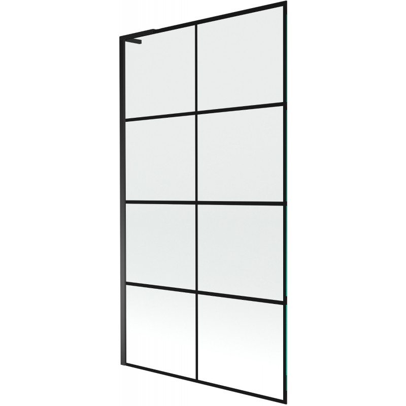 Mexen Next L vonios pertvara, vienos durys, 100 x 150 cm, juodas tinklelis, juoda - 895-100-000-03-77-70