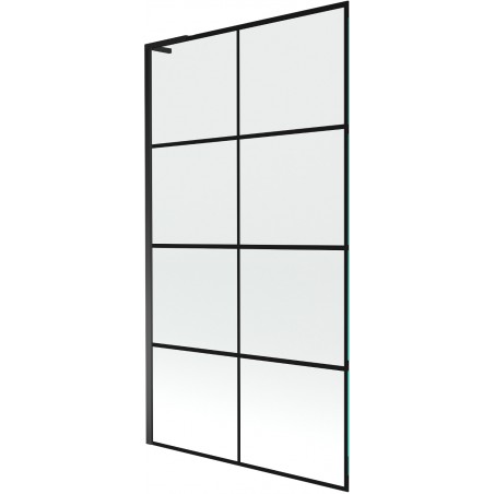 Mexen Next L vonios pertvara, vienos durys, 100 x 150 cm, juodas tinklelis, juoda - 895-100-000-03-77-70