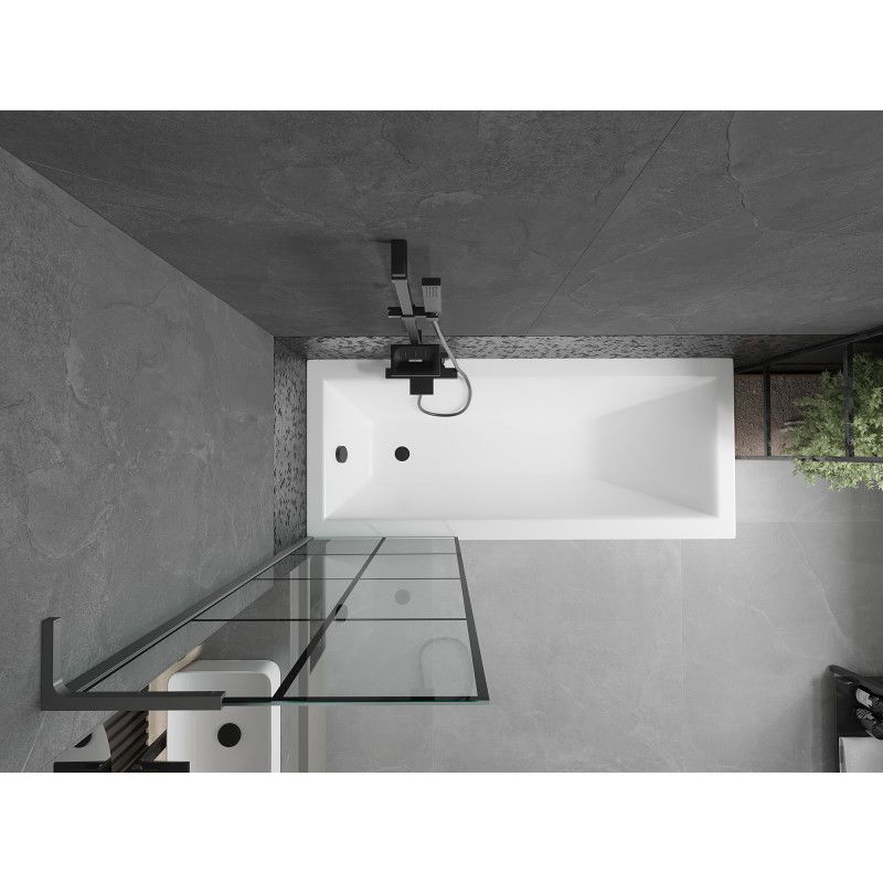 Mexen Next L vonios sienelė 1-sparnų 60 x 150 cm, juodas tinklelis, gun metal - 895-060-000-03-77-95